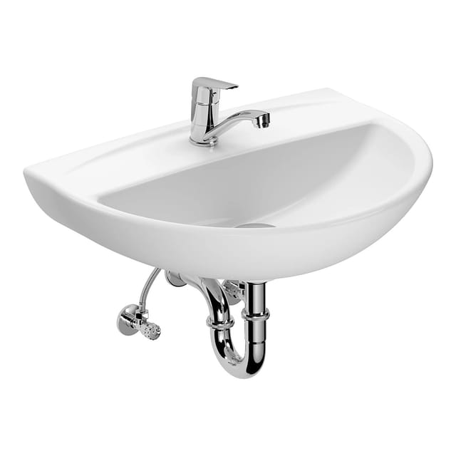 baliv Waschtisch 60 cm mit Armaturen und Siphon Weiß