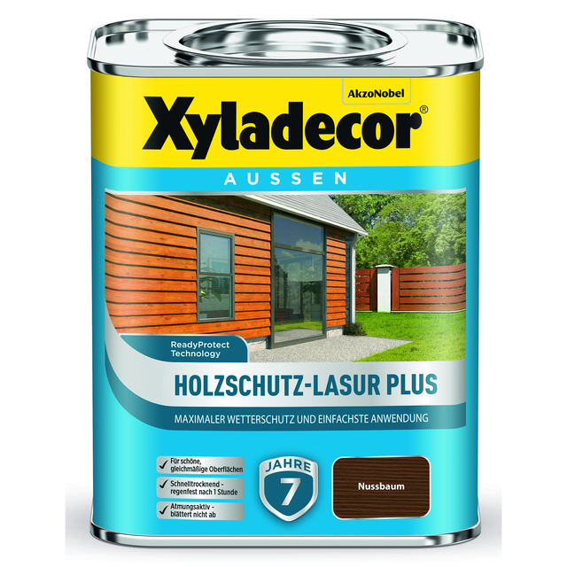 Xyladecor Holzschutz-Lasur Plus Nussbaum 0,75,