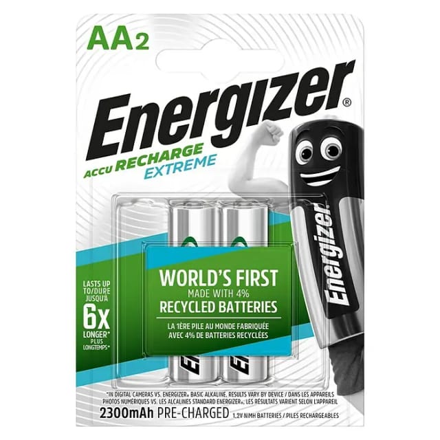 Energizer Akku Extreme AA Mignon 2300 mAh 2 Stück Wiederaufladbar