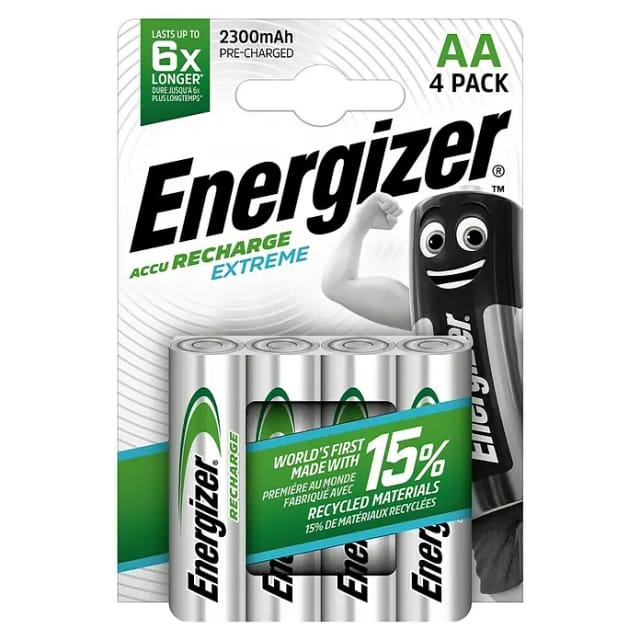 Energizer Akku Extreme AA Mignon 2300 mAh 4 Stück Wiederaufladbar