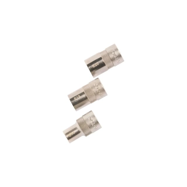 LUX-TOOLS Steckschlüssel Set 3-teilig E14 E18 E20