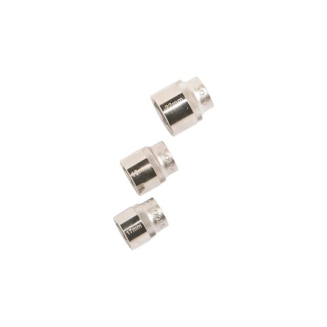 LUX-TOOLS Steckschlüssel Set 3-teilig 17 mm 19 mm 22 mm