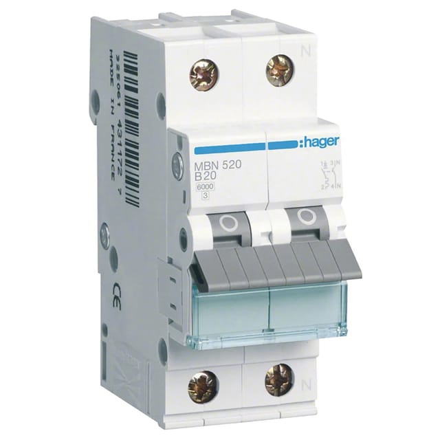 Hager Leitungsschutzschalter B20A 1P+N