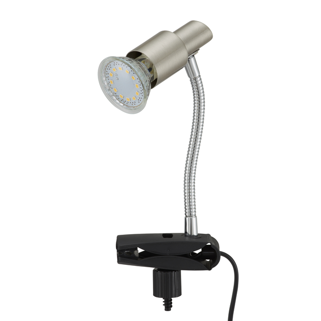Briloner LED-Klemmleuchte Nickel matt