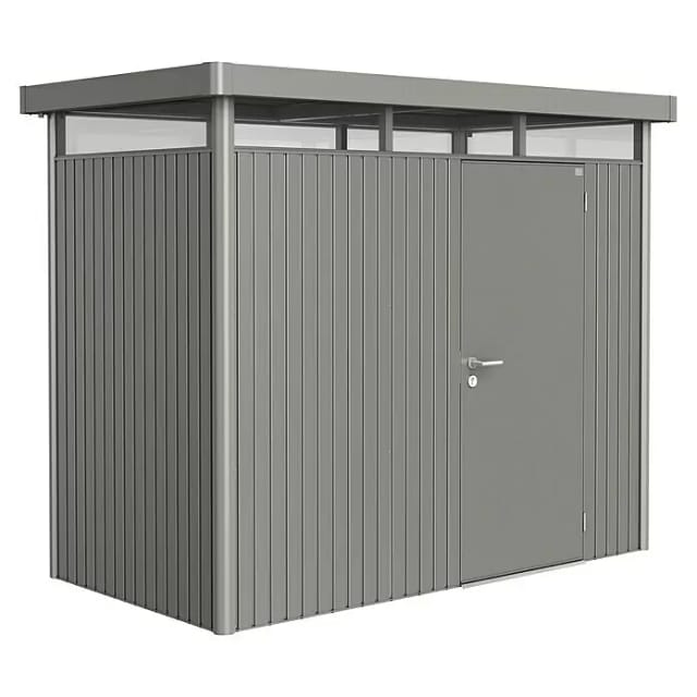 Biohort Metall-Gerätehaus HighLine Quarzgrau-Metallic 3,5 m² Einzeltür