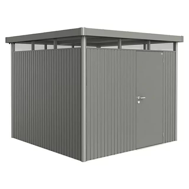 Biohort Metall-Gerätehaus HighLine Quarzgrau-Metallic 6,6 m² Einzeltür