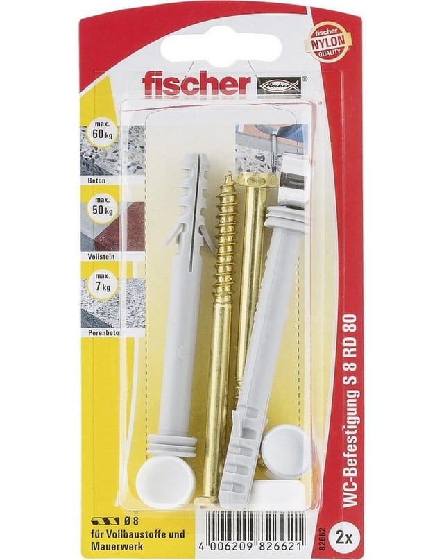 Fischer WC-Befestigung S 8 RD 80 K (2 ST)