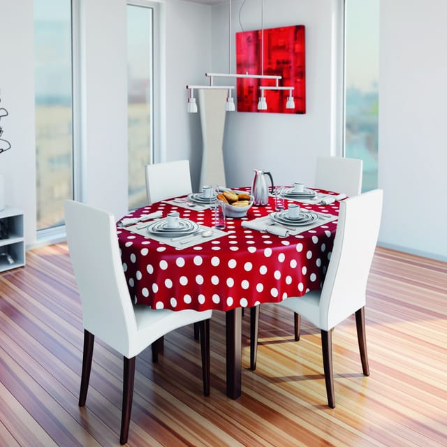 d-c-fix Tischdecke Venita Rot 150 x 250 cm oval