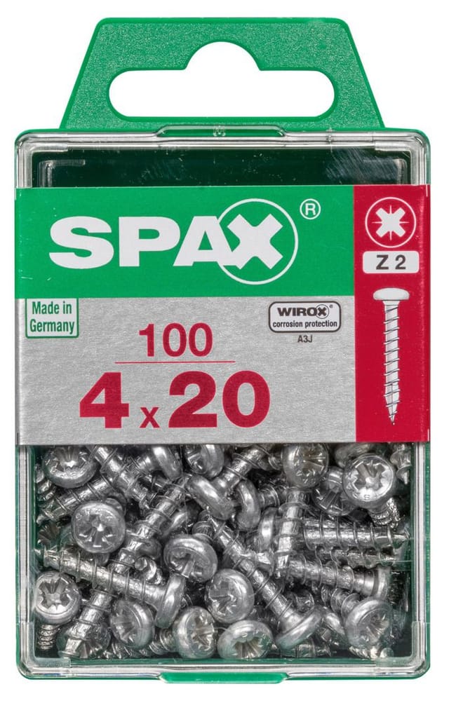 Spax Halbrundkopf Universalschraube T-Star plus-Antrieb Ø 4 mm x 20 mm 100 Stück