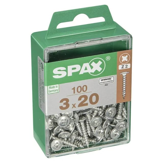 Spax Tellerkopf Möbelschraube T-Star plus-Antrieb Ø 3 mm x 20 mm 100 Stück