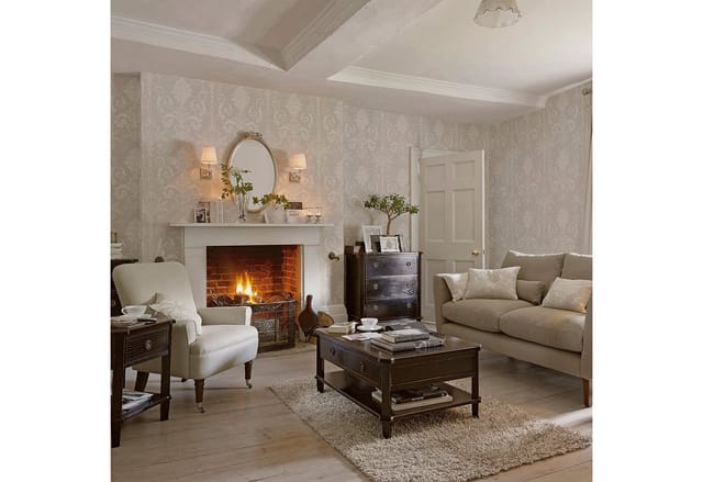 Laura Ashley Vliestapete Josette White & Dove Grey 10,05 x 0,52 m