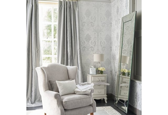 Laura Ashley Vliestapete Josette Metallic Silver 10,05 x 0,52 m