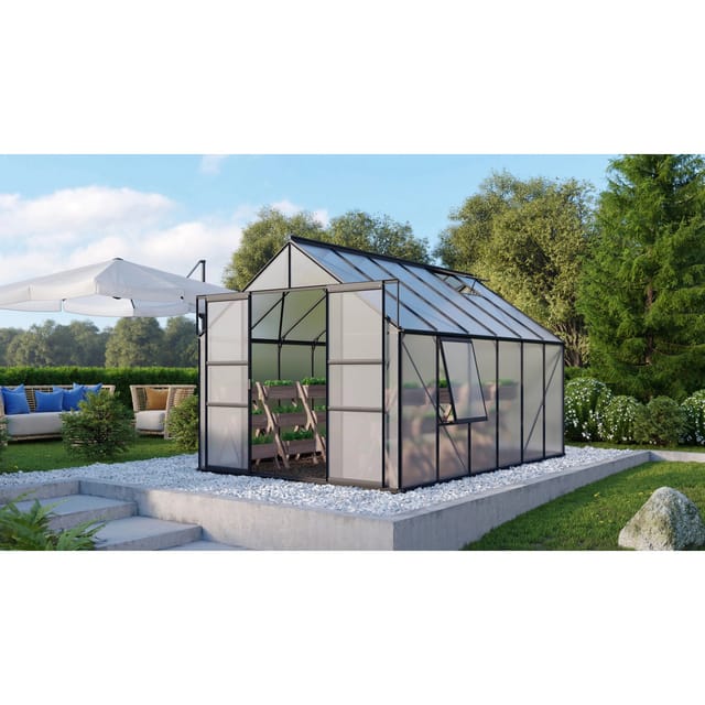 Vitavia Gewächshaus Meridian 9900 Schwarz 9,9 m² inkl. Fundament