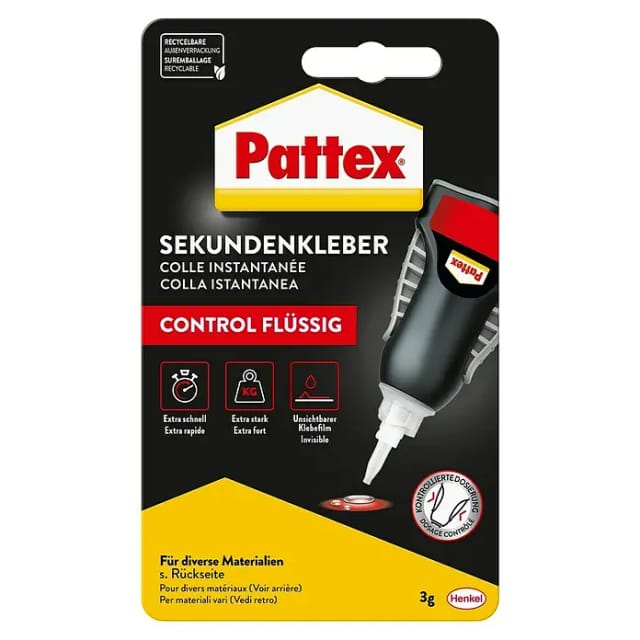 Pattex Flüssigkleber Sekundenkleber Flüssig Matic Farblos 3g