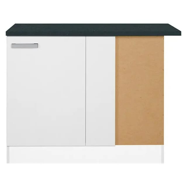Optifit Küchen-Eck-Unterschrank Salo214 100 cm x 84,8 cm x 60 cm Weiß