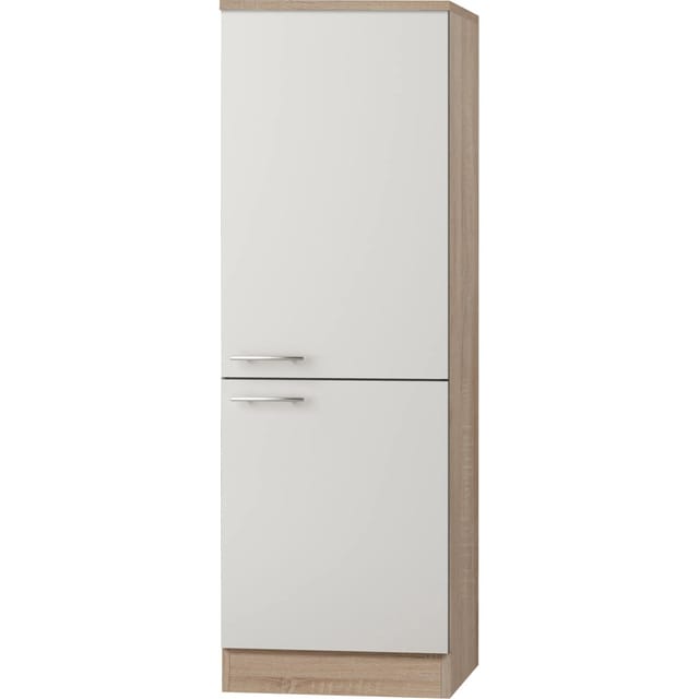 Optifit Küchen-Midischrank für Kühlschr. Dakar286 60cmx174,4cmx60cm Weiß-Eiche