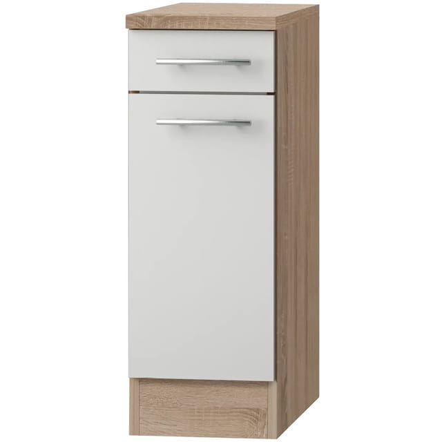 Optifit Küchen-Unterschrank Dakar286 30 cm x 84,8 cm x 60 cm Weiß-Eiche