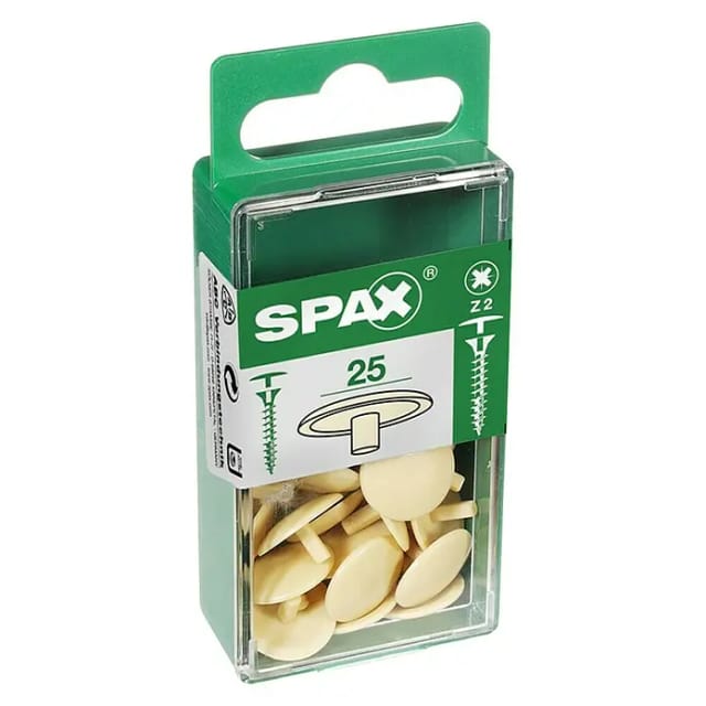 Spax Zierkappen für Spax - mit Kopfloch Beige 25 Stück