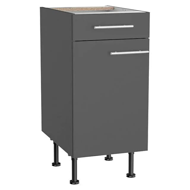 Optifit Küchen-Unterschrank Ingvar420 40 cm x 87 cm x 58,4 cm Anthrazit Matt