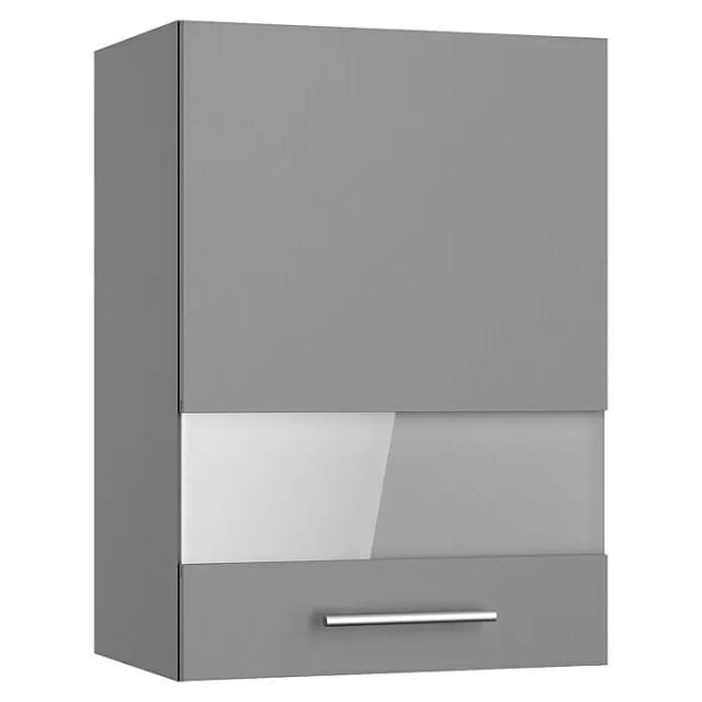 Optifit Küchen-Oberschrank mit Glassegment Mats825 50 cm Basaltgrau