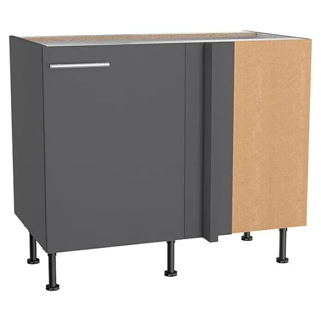 Optifit Küchen-Eck-Unterschrank Jonte984 100/65x 87x 58,4cm Anthrazit Wildeiche