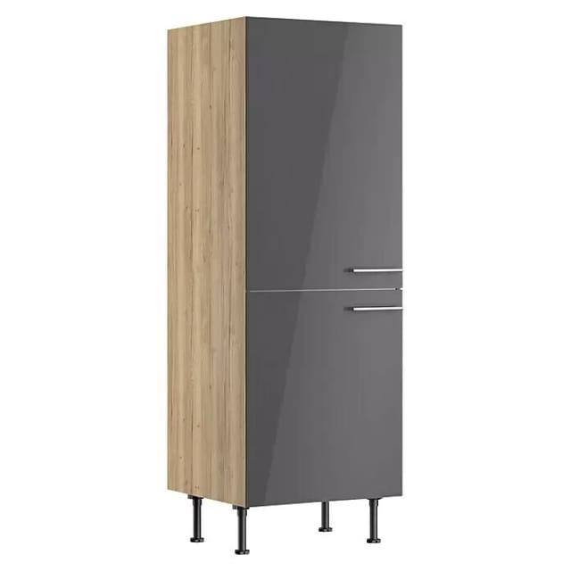 Optifit Küchen-Midischrank Jonte984 60cm x 176,6cm x 58,4cm Anthrazit-Wildeiche