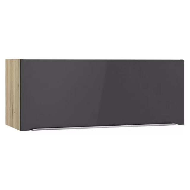 Optifit Küchen-Oberschrank Linus984 90cm x 35,2cm x 34,9cm Anthrazit-Wildeiche
