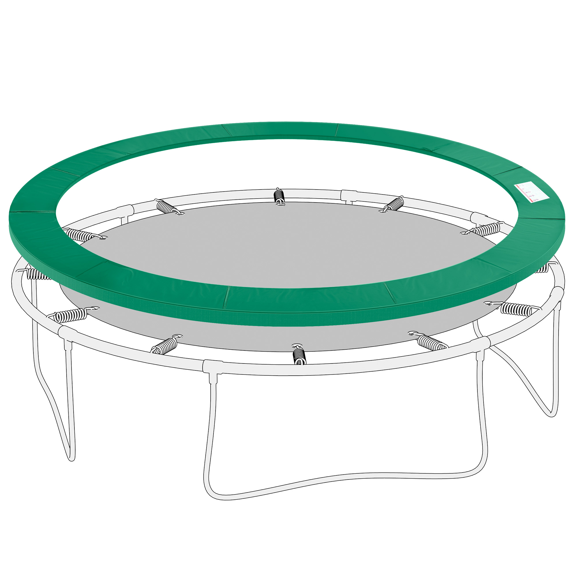 Lot De Protection De Bord Pour Trampoline Ø366 Cm, Résistant Aux Déchirures, Anti-uv, Imperméable, Accessoire De Sécurité, Filet De Remplacement, Vert