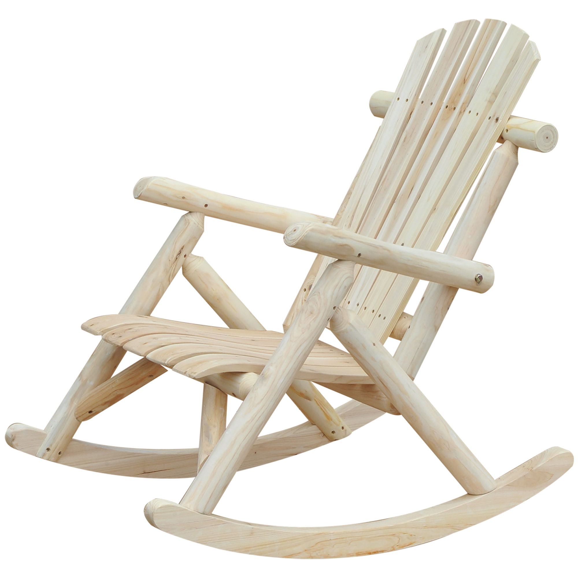 Fauteuil À Bascule En Bois, Dossier Haut, Résistant Aux Intempéries, Charge Max 113 Kg, Chaise De Relaxation Pour Salon, Jardin, Pelouse, Balcon, Finition Naturelle