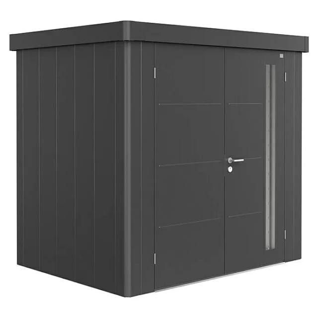 Biohort Gerätehaus Neo 1B Doppeltür Dunkelgrau-Metallic