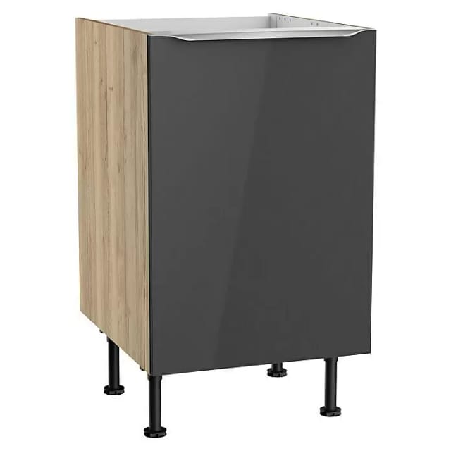 Optifit Küchen-Spülenunterschrank Linus984 50x87x58,4cm Anthra.-WildEiche
