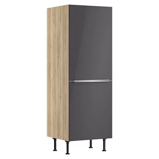 Optifit Küchen-Midischrank für Kühlschrank Linus984 60 cm Anthrazit-Wildeiche