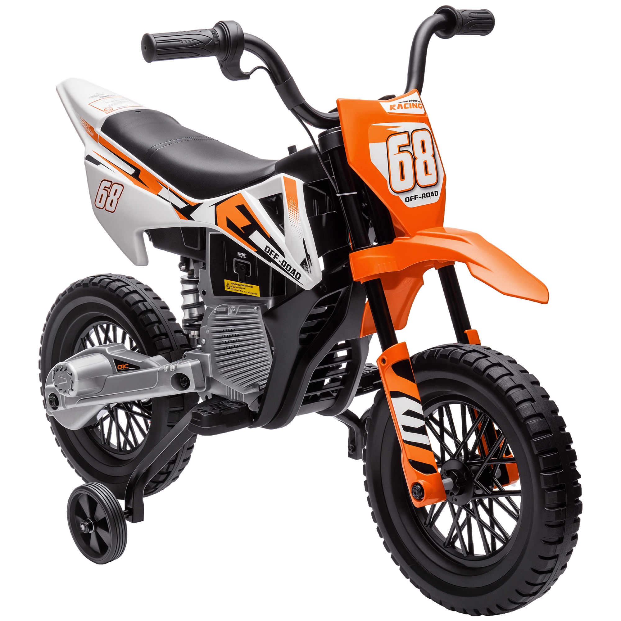 Elektrisches Kindermotorrad, Motocross-bike Für Kinder Von 3 Bis 6 Jahren, 2 X 12-v-motoren, Geschwindigkeit 5 Km/h, 109,5 X 60 X 72,5 Cm, Orange