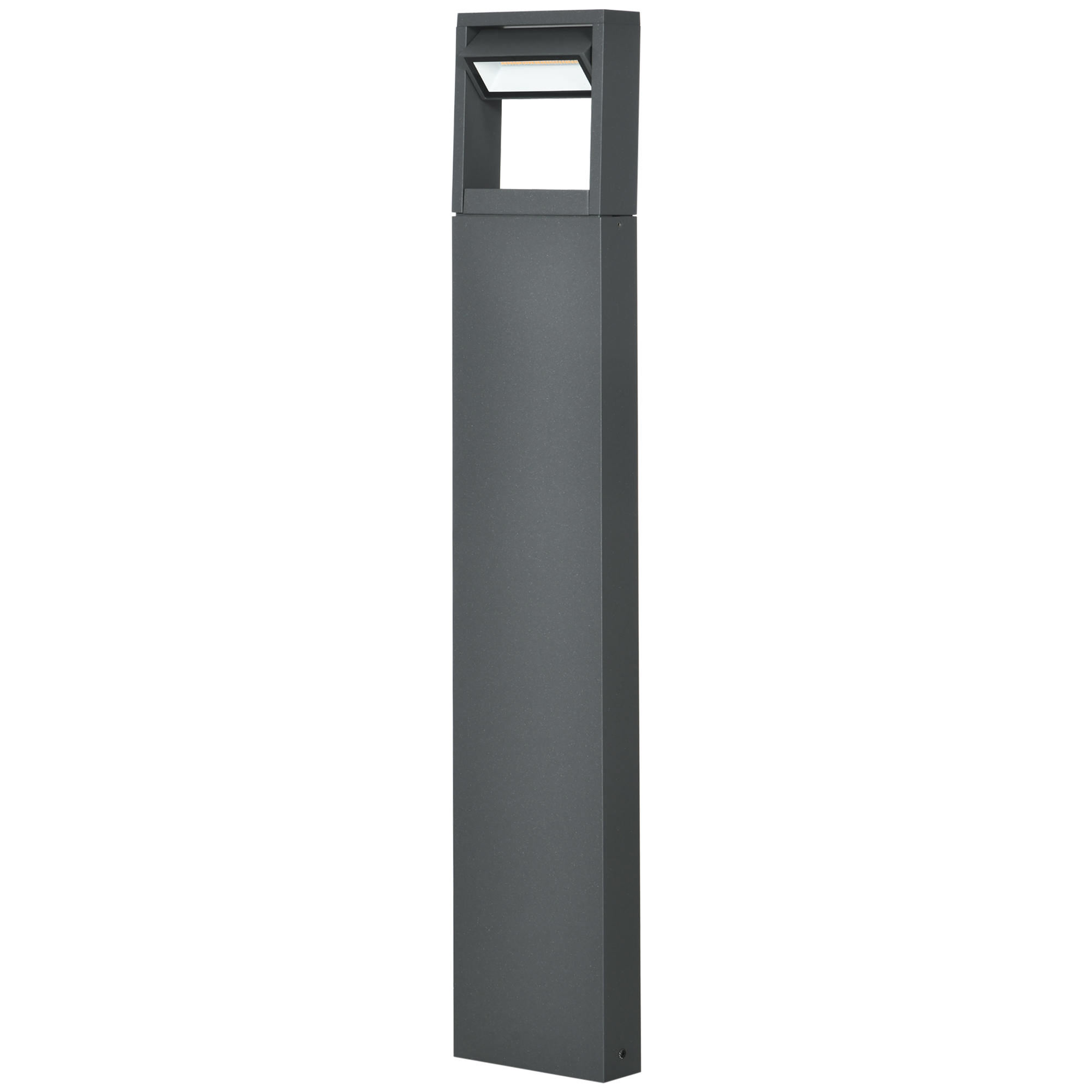Lampadaire De Jardin Led, Borne Lumineuse Pour Allée, Poteau D'Éclairage Extérieur, Résistant Aux Intempéries, 16x5x90 Cm, Gris Foncé