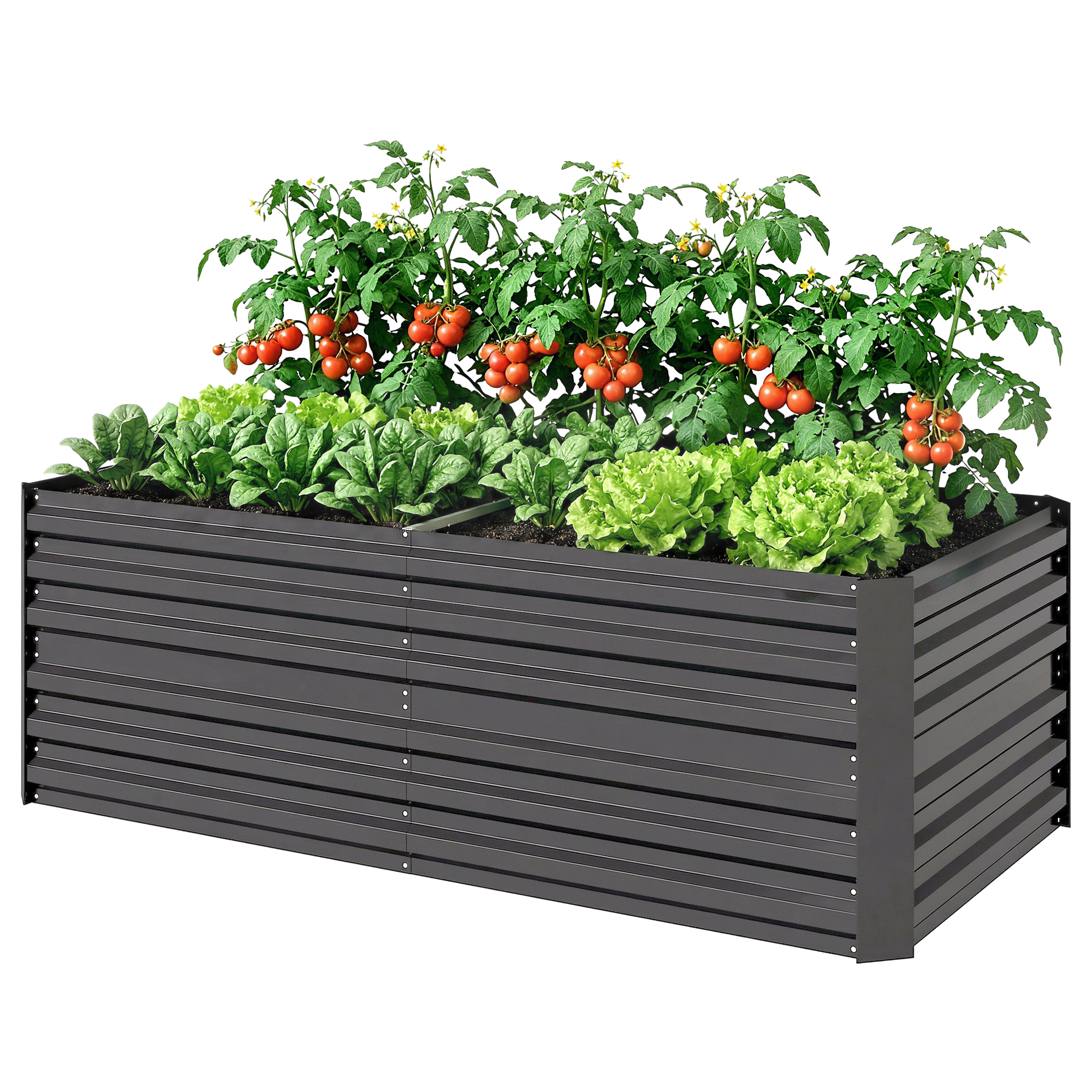 Plateau De Culture Surélevé En Acier Gris Foncé, Pratique Pour Jardinage, Plantation Et Entretien