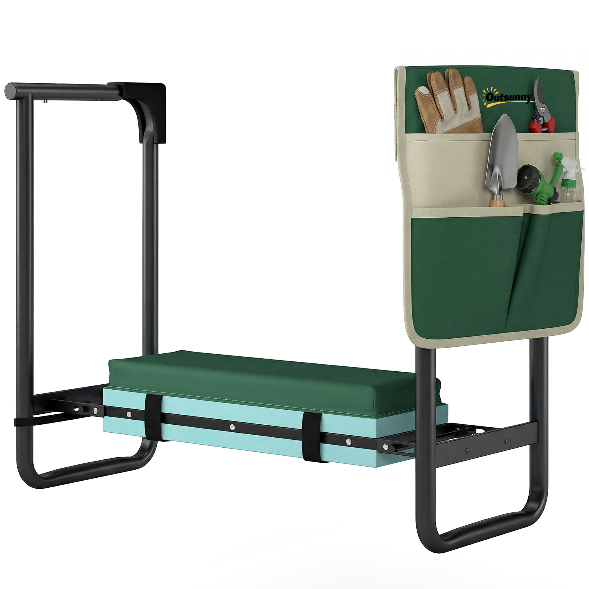 Tabouret De Jardin À Genoux Avec Coussin Épais, Capacité De Charge 150 Kg, Trépied En Acier Extensible Pour Potager