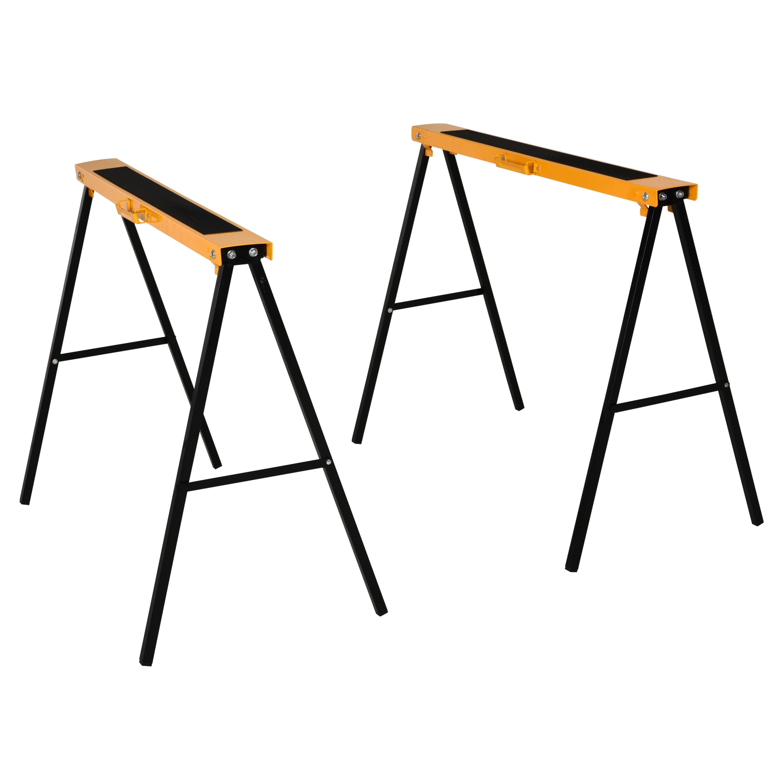 Chevalet De Sciage Pliable Antidérapant, Acier Orange Et Noir, Support De Travail Robuste 99,5x50x78 Cm, Capacité 125 Kg