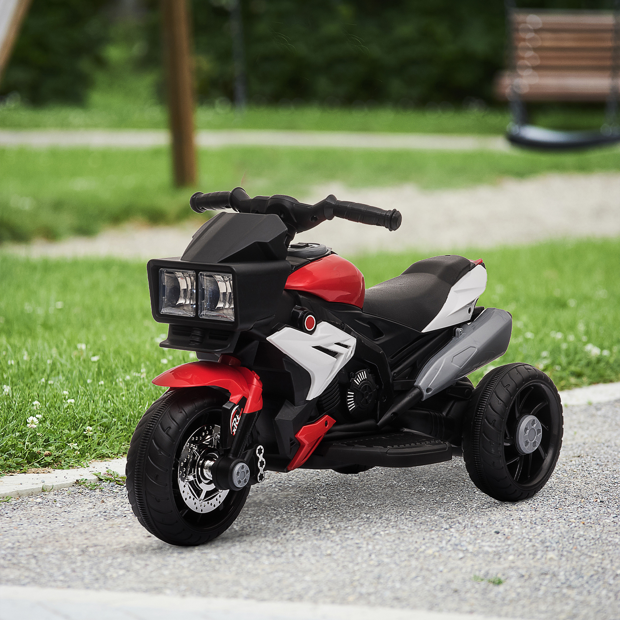 Elektrisches Motorrad Für Kinder Von 3 Bis 5 Jahren (max. 25 Kg), 3 Räder, Licht Und Sound, 6-v-akku, Rot, 86 X 42 X 52 Cm