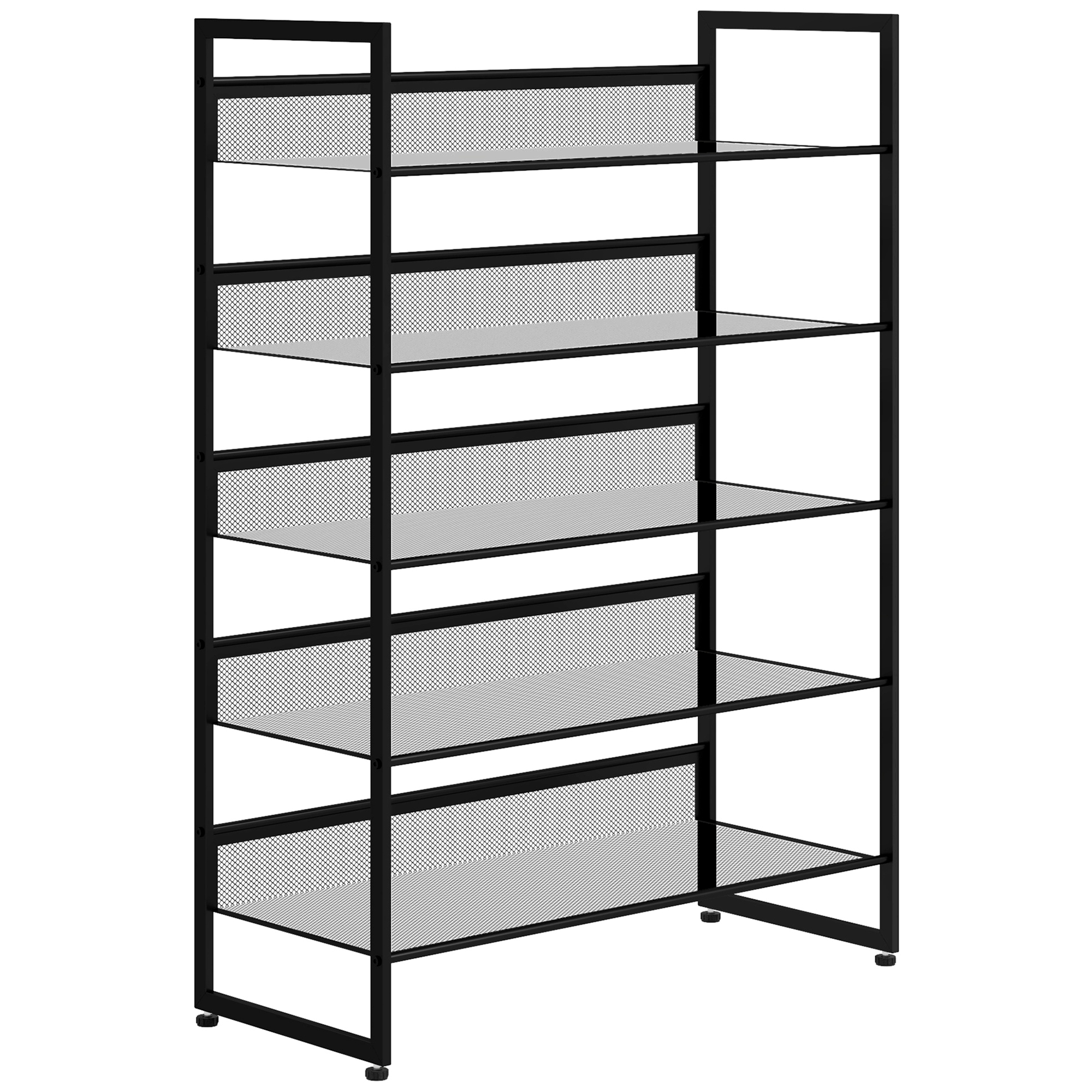 Étagère À Chaussures, Rangement Pour Chaussures, 5 Niveaux, 72 Cm X 30 Cm X 102 Cm, Noir
