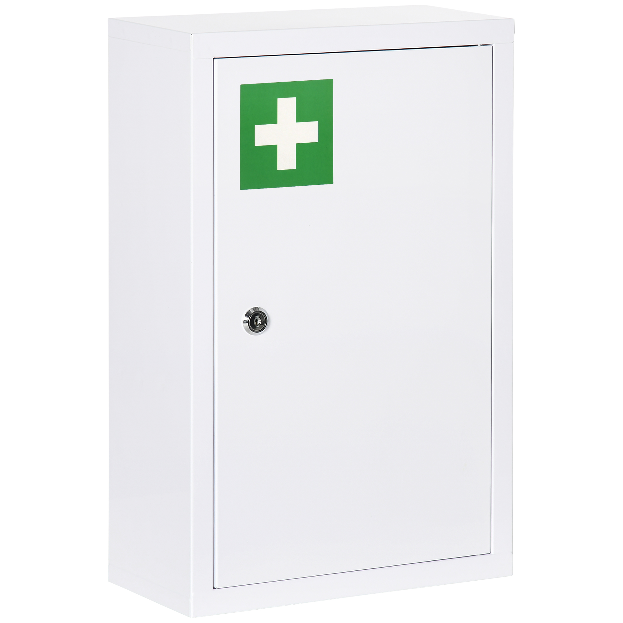 Armoire Médicale Verrouillable, Étagères Intégrées, Boîtier En Acier, 30x14x46 Cm, Blanc