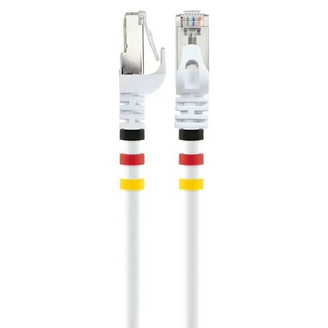 Schwaiger®CAT7 Netzwerkkabel S/FTP inkl. 3 Farbclips - Weiß 1,0 m