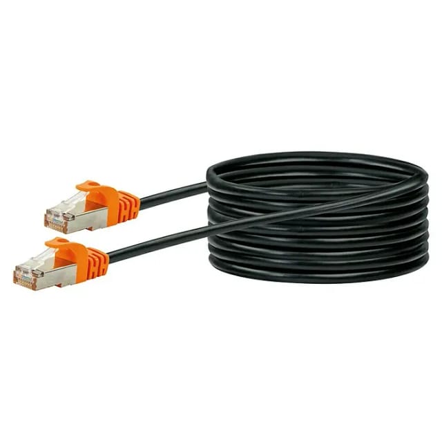 Schwaiger® CAT7 Netzwerkkabel S/FTP Orange/Schwarz 10 m