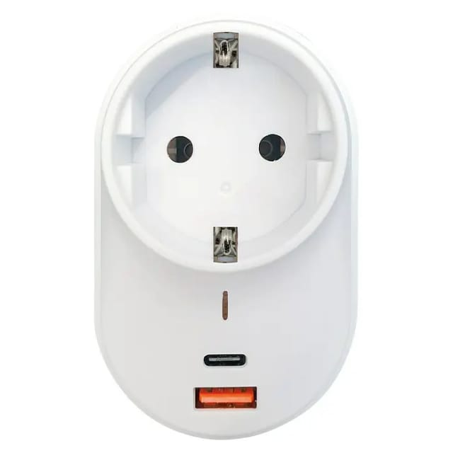 Schwaiger® 230V Steckdosenadapter USB Typ A und C - 360° rotierbar