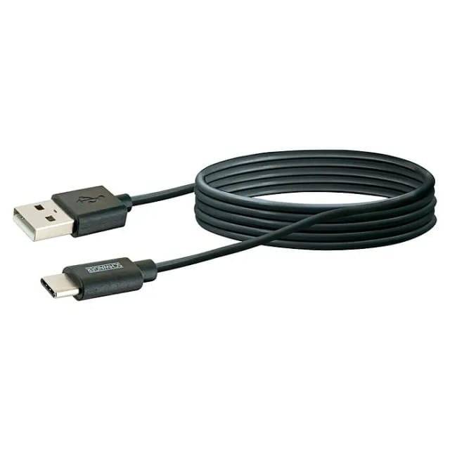 Schwaiger® P4U Sync und Ladekabel Kabeltyp USB C auf A Schwarz 2 m