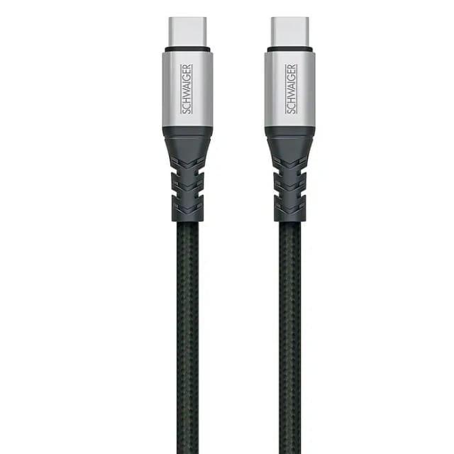 Schwaiger® Type C - C Sync und Ladekabel Unzerstörbar Schwarz 1,2 m