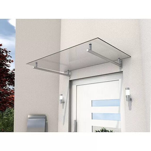 Gutta Glasvordach HD 160 Edelstahl Klar 160 cm x 100 cm
