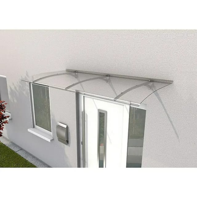 Gutta Vordach PT Secco Edelstahloptik Klar 22 cm x 200 cm x 90 cm