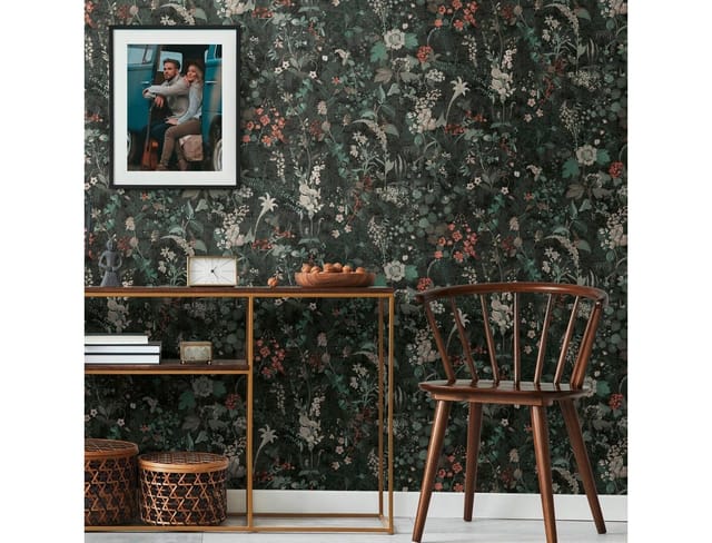 A.S. Création Vliestapete Blumen Schwarz Orange