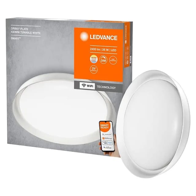 Ledvance Smart+ WiFi Deckenleuchte Orbis Plate Weiß Ø 43 cm Tunable White