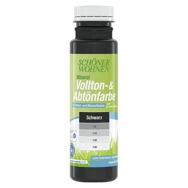 Schöner Wohnen Mineral Vollton- & Abtönfarbe Schwarz matt 250 ml